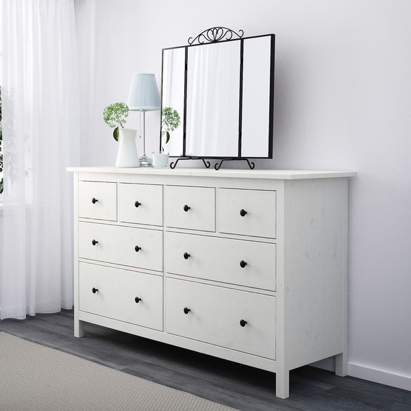 IKEA HEMNES (ИКЕА ХЕМНЭС), Набор мебели для спальни, 3 предм, белая морилка, 80x200 см, 294.834.27 29483427 фото