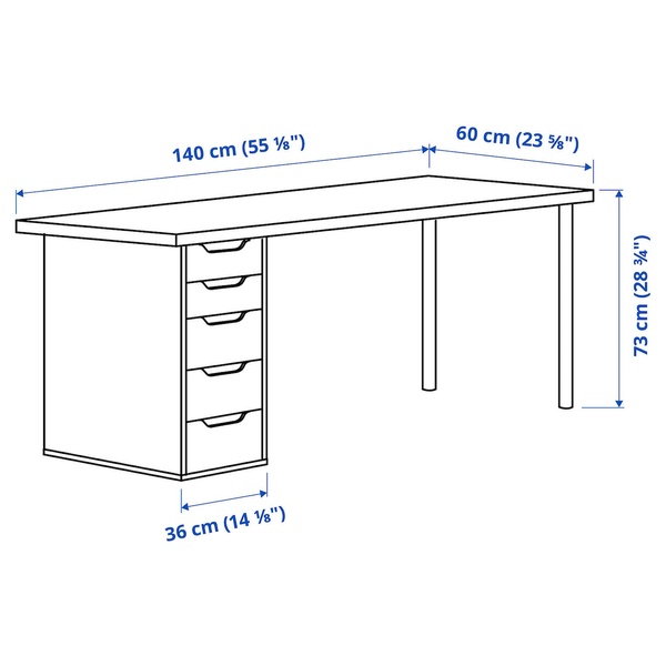 IKEA Письменный стол, дуб беленый/белый LAGKAPTEN / ALEX, 194.320.23 19432023 фото