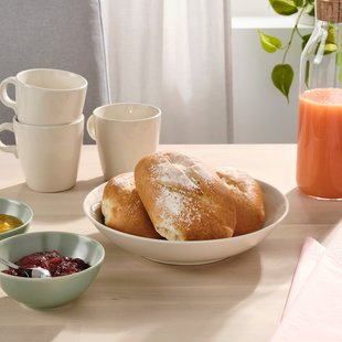 IKEA FARGKLAR (ІKEA ФАРГКЛАР), Глибока тарілка, глянсовий бежевий, 23 см, 504.796.35 50479635 фото