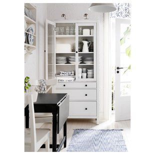 IKEA Шкаф-витрина с 3 ящиками, белая морилка HEMNES, 503.717.72 50371772 фото