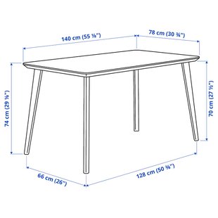 IKEA Стіл та 4 стільці, чорний/чорний LISABO / IDOLF, 192.521.87 19252187 фото