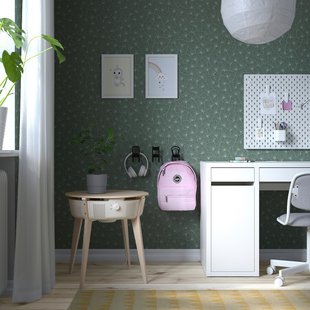 IKEA STARKVIND (ІKEA СТАРКВИНД), Стіл з очищувачем повітря, дубовий шпон морений/смарт білий, 804.619.45 80461945 фото