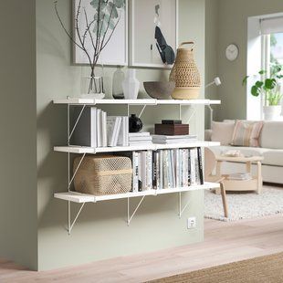 IKEA Комбинация настенных полок, белый/белый BERGSHULT / PERSHULT, 592.911.58 59291158 фото