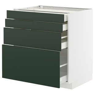 IKEA Sza st 4fr/4szu, білий/Havstorp темно-зелений METOD / MAXIMERA, 295.571.64 29557164 фото