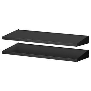 IKEA Полка для настенных релингов, черная BROR, 005.704.20 00570420 фото
