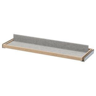 IKEA Висувна полиця зі вставкою для взуття KOMPLEMENT (ІKEA КОМПЛИМЕНТ), Висувний піддон із вкладишем для взуття, дуб білий/світло-сірий, 100х35 см, 693.321.15 69332115 фото