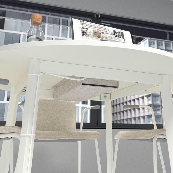 IKEA Стол для переговоров, круглый/белый MITTZON, 695.304.41 69530441 фото