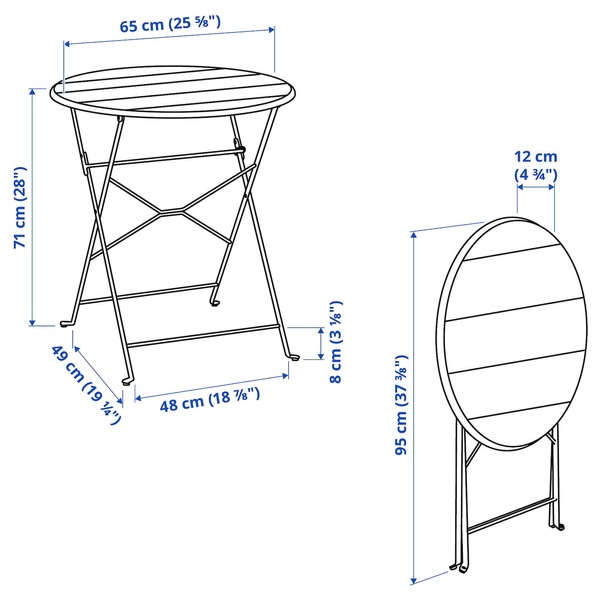 IKEA Стіл+2 стільці вуличний зелений/зелений SUNDSÖ, 394.349.31 39434931 фото