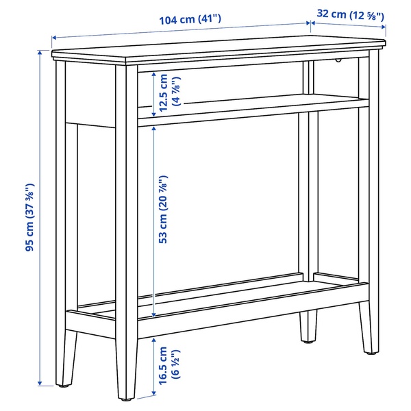 IKEA IDANAS (ІKEA ИДАНАС), Журнальний столик, білий, 104x32x95 см, 904.878.79 90487879 фото