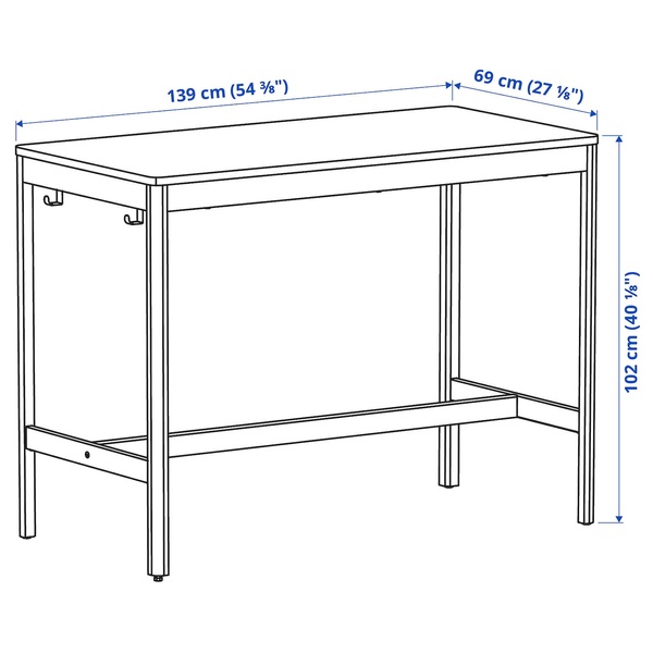 IKEA Основание столешницы, темно-серое. IDÅSEN, 304.838.22 30483822 фото