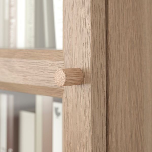 IKEA Комбинация стеллажей со стеклянными дверцами, имитация. дуб BILLY / OXBERG, 894.835.42 89483542 фото