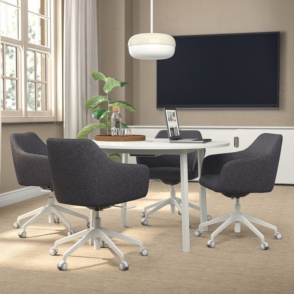 IKEA Стол для переговоров, круглый/белый MITTZON, 695.304.41 69530441 фото