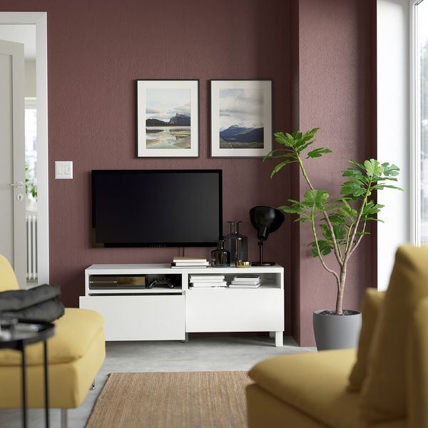 IKEA Тумба под ТВ с ящиками, белый/Лаппвикен/Стуббарп белый BEST&Aring;, 093.991.80 09399180 фото
