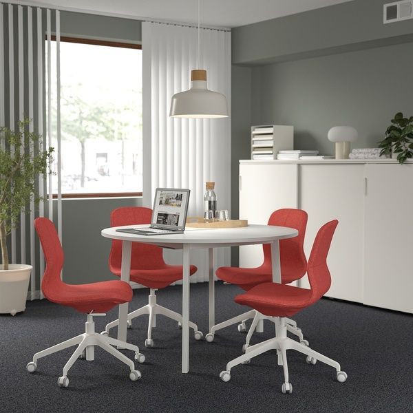 IKEA Стол для переговоров, круглый/белый MITTZON, 695.304.41 69530441 фото