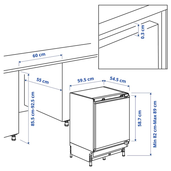 IKEA Холодильник встроенный, IKEA 500. FASTNÄS, 105.680.06 10568006 фото