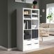 IKEA Стеллаж с 4 ящиками и 2 вставками, с полкой/волна белый KALLAX, 695.529.42 69552942 фото 1