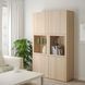IKEA Книжкова шафа/скляні дверцята, білий вітражний дуб Лаппвікен/Сіндвік білий вітражний дуб, прозоре скло BEST&Aring;, 490.898.16 49089816 фото 1