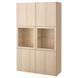IKEA Книжкова шафа/скляні дверцята, білий вітражний дуб Лаппвікен/Сіндвік білий вітражний дуб, прозоре скло BEST&Aring;, 490.898.16 49089816 фото 2