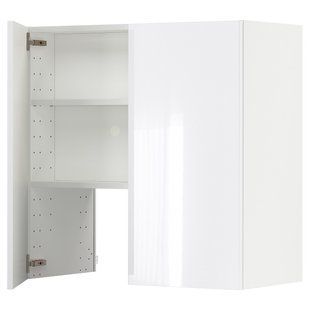 IKEA METOD (ІKEA МЕТОДЫ), Карнизна шафа з полицею/дверями, біла/Ringhult біла, 80x80 см, 795.043.52 79504352 фото