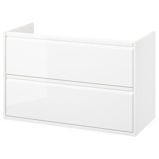 IKEA Шкаф под умывальник с ящиками, глянцевый белый &Auml;NGSJ&Ouml;N, 105.350.92 10535092 фото