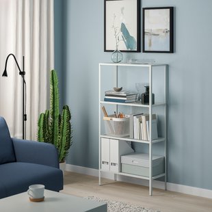 IKEA BAGGEBO (ІKEA БАГГЕБО), Книжкова шафа, метал/білий, 60x25x116 см, 504.811.72 50481172 фото