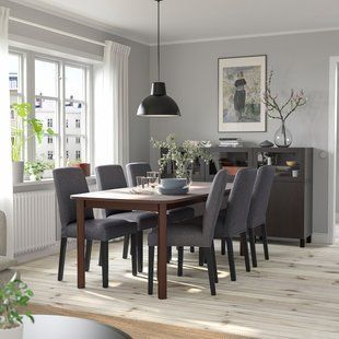 IKEA Стол и 6 стульев, коричневый/Гуннаред средне-серый STRANDTORP / BERGMUND, 894.410.57 89441057 фото