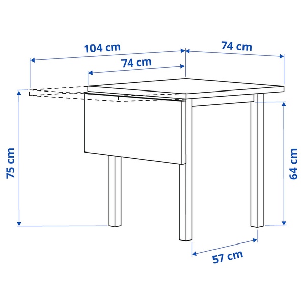 IKEA Стіл з відкидною стільницею, чорний NORDVIKEN, 703.687.16 70368716 фото