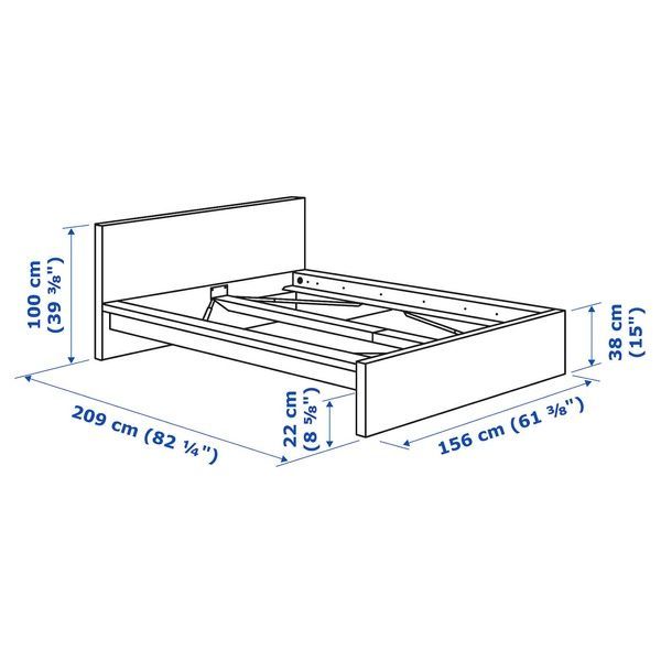 IKEA Каркас кровати, высокий, белый/Лёнсет MALM, 690.191.44 69019144 фото