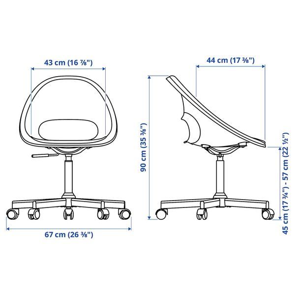 IKEA Вращающийся стул + подушка, белый черный/сиреневый LOBERGET / MALSK&Auml;R, 395.533.68 39553368 фото