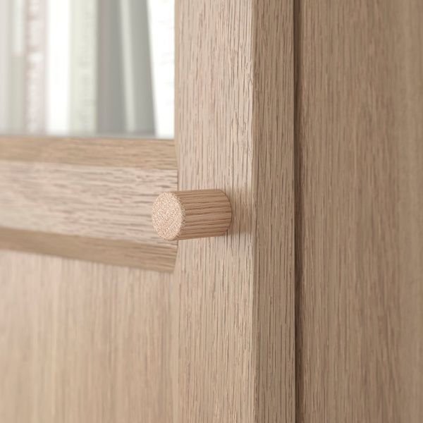 IKEA Книжный шкаф с панельными/стеклянными дверцами, имитация. дуб BILLY / OXBERG, 794.833.40 79483340 фото