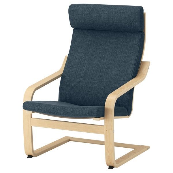 IKEA Кресло, береза/Хилларед темно-синий шпон PO&Auml;NG, 491.978.06 49197806 фото