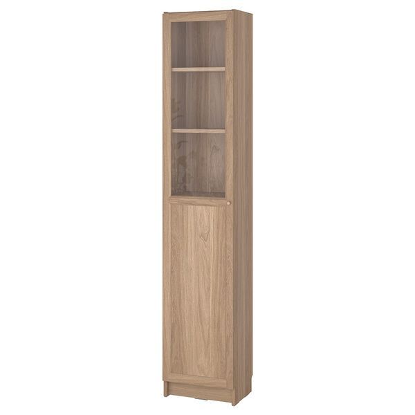IKEA Книжный шкаф с панельными/стеклянными дверцами, имитация. дуб BILLY / OXBERG, 794.833.40 79483340 фото
