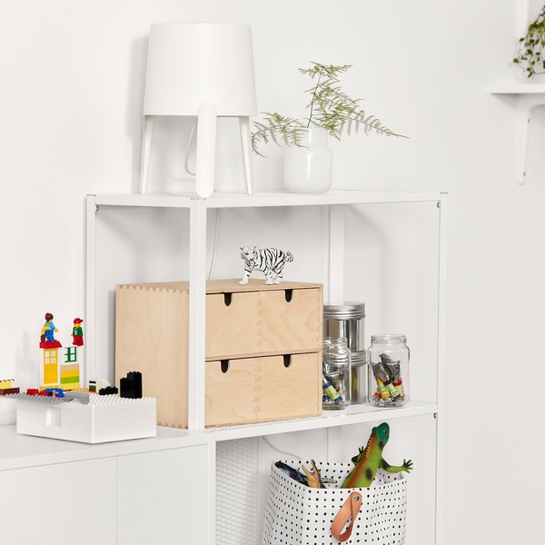 IKEA BAGGEBO (ІKEA БАГГЕБО), Книжкова шафа, метал/білий, 60x25x116 см, 504.811.72 50481172 фото