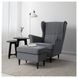 IKEA STRANDMON (ИКЕА СТРАНДМОН), Кресло/табурет для ног, Нордвалла темно-серый, 394.839.07 39483907 фото 6