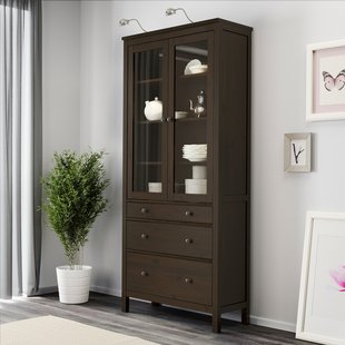 IKEA Витрина HEMNES (ИКЕА ХЕМНЭС), Витрина с 3-я ящиками, книжный шкаф, 703.717.71 70371771 фото