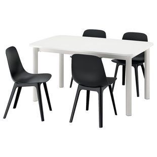 IKEA Стіл та 4 стільці, білий/антрацит STRANDTORP / ODGER, 795.689.28 79568928 фото