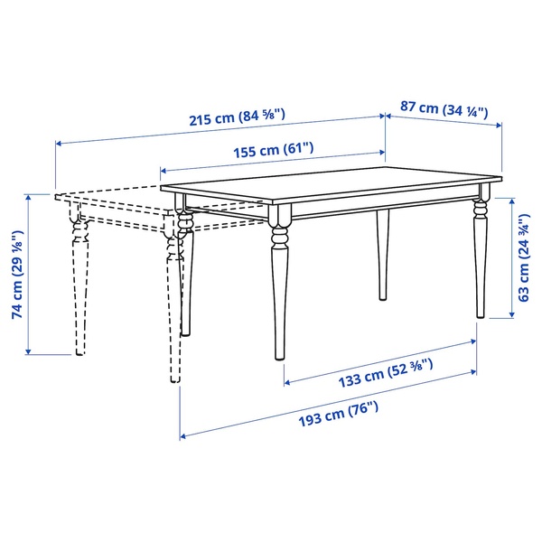 IKEA Стол и 4 стула, белый/акация INGATORP / SKOGSTA, 995.451.96 99545196 фото