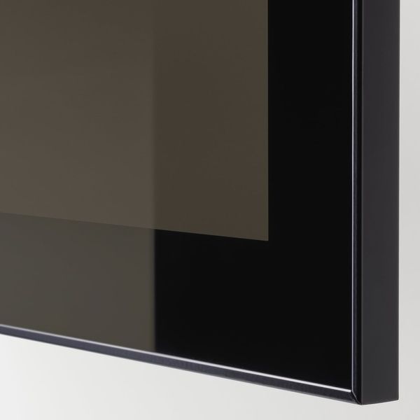 IKEA Комбінація з дверима, Selsviken black-brown/Glassvik high gloss/чорне димчасте скло BEST&Aring;, 092.081.85 09208185 фото