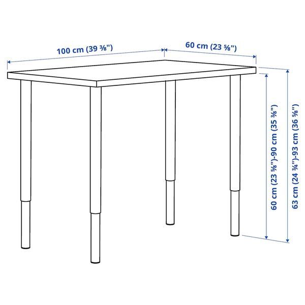 IKEA Письменный стол, белый/черный LINNMON / OLOV, 794.161.95 79416195 фото