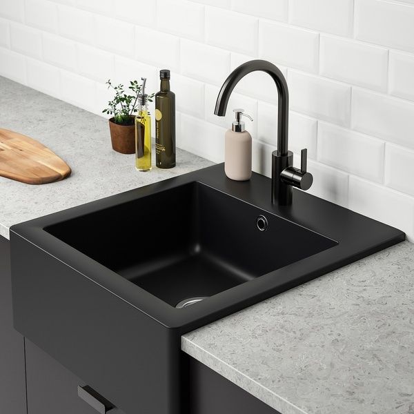 IKEA Мойка с видимой передней панелью, черная TALLSJ&Ouml;N, 094.913.48 09491348 фото