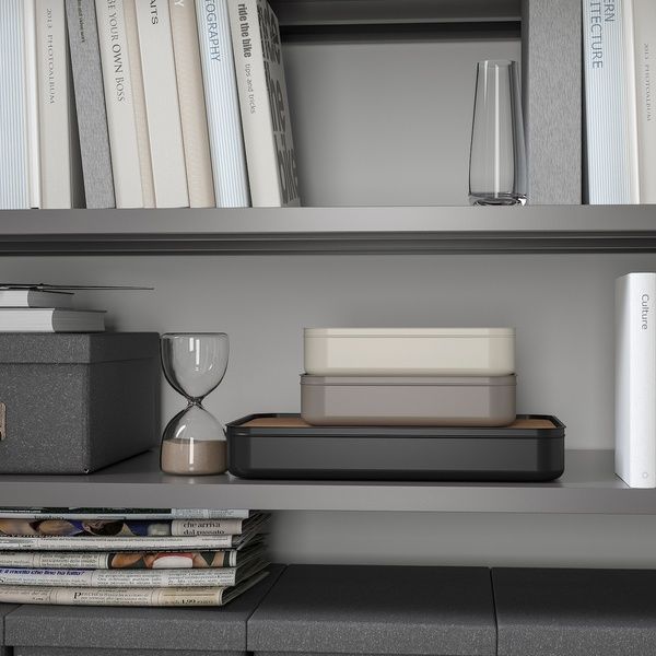 IKEA Коробка з кришкою, світло-бежева HARVMATTA, 705.552.99 70555299 фото