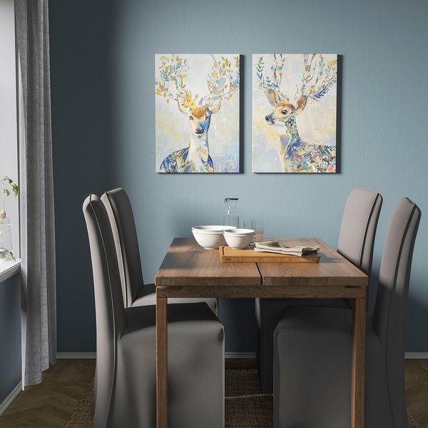 IKEA PJATTERYD (ИКЕА ПЬЯТТЕРИД), Картина, разноцветный северный олень, 50х70 см., 105.180.40 10518040 фото