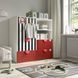IKEA Книжный шкаф, белый красный/в полоску, с 3 ящиками SM&Aring;STAD / PLATSA, 995.498.92 99549892 фото 2