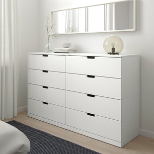 IKEA Комод NORDLI (ІKEA НОРДЛИ), Комод з 8 ящиками, білий, 292.395.05 29239505 фото