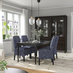 IKEA Стіл і 4 стільці, чорний/темно-синій Ryrane INGATORP / BERGMUND, 894.082.70 89408270 фото