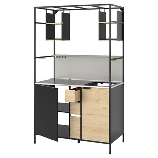 IKEA Мини-кухня, черный/ясень ÄSPINGE, 105.002.81 10500281 фото