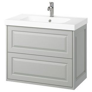IKEA Шафа під умивальник з ящиками/умивальником/змішувачем, світло-сірий T&Auml;NNFORSEN / ORRSJ&Ouml;N, 495.212.87 49521287 фото