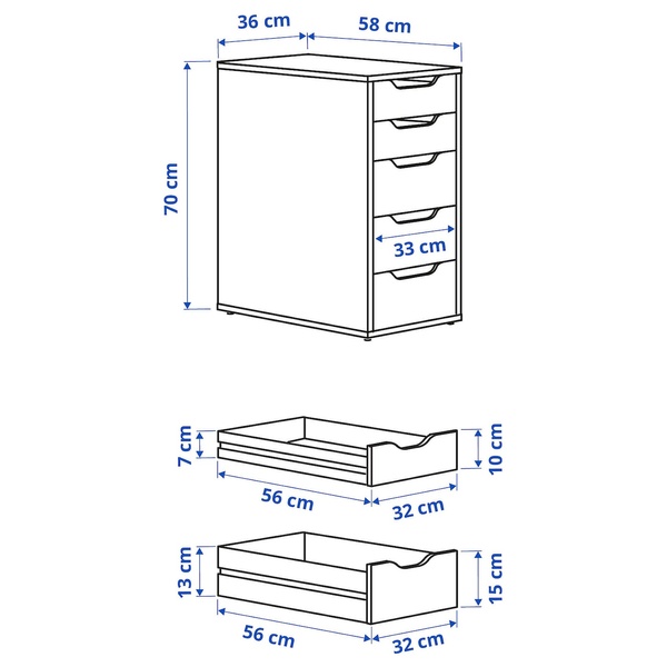 IKEA Комод, белая морилка/имитация. дуб ALEX, 804.735.47 80473547 фото