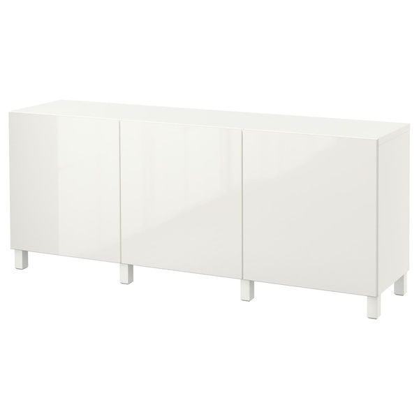 IKEA Комбінація з дверима, білий/Selsviken/Stubbarp глянцевий/білий BEST&Aring;, 891.398.19 89139819 фото