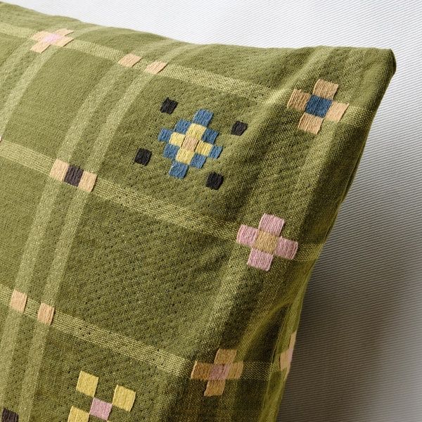 IKEA Наволочка, жовто-зелена KUSTGRAN, 905.634.44 90563444 фото